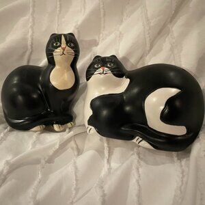 Sakura Warren Kimble "Fat Cats" Salt & Pepper Shakers, hand painted